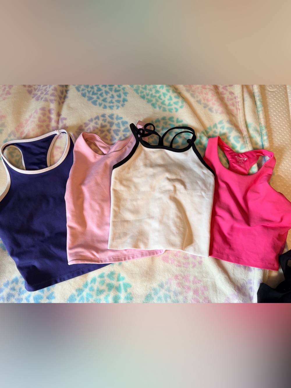 Colorblock Tank Tops - Purple, Pink, White, Hot Pink